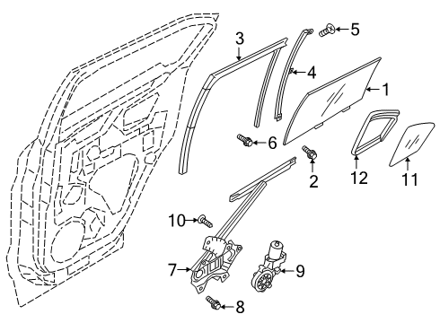 2019 Mitsubishi Eclipse Cross Rear Door Screw Diagram for MF201546