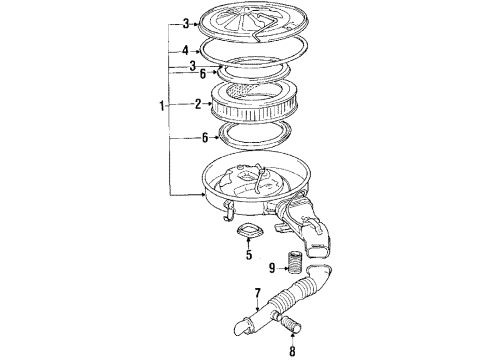 1987 Toyota Pickup Filters Air Cleaner Assembly Diagram for 17700-35210