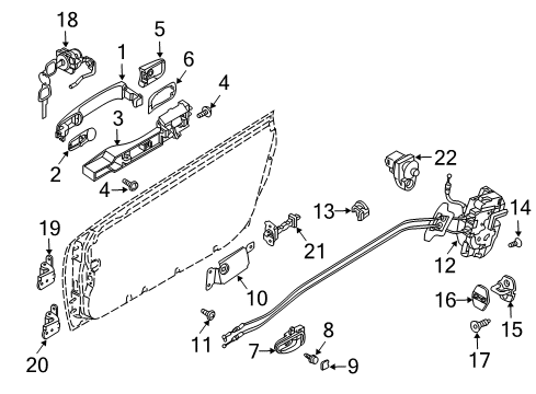 2004 Infiniti G35 Switches Gasket - Door Outside Handle, Front Diagram for 80652-CA000