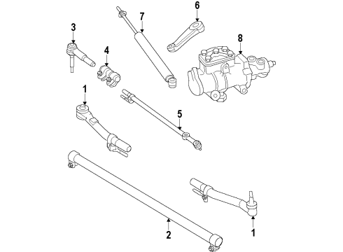 2011 Ford F-350 Super Duty P/S Pump & Hoses, Steering Gear & Linkage Drag Link Diagram for BC3Z-3304-A