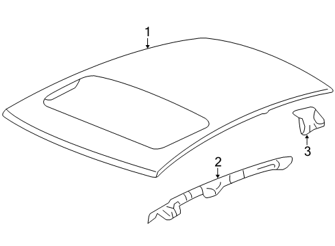 2009 Acura RL Roof & Components Rail, Driver Side Roof Side Diagram for 64610-SJA-A00ZZ