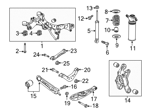 2020 GMC Terrain Rear Axle, Lower Control Arm, Upper Control Arm, Ride Control, Stabilizer Bar, Suspension Components Shock Diagram for 84865829