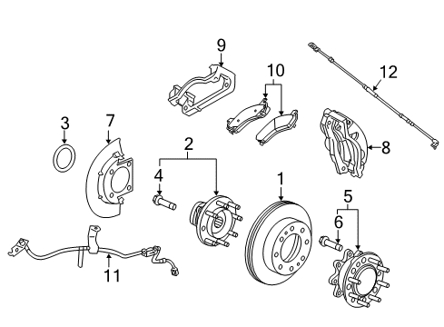 2018 Chevrolet Silverado 2500 HD Anti-Lock Brakes Front Hub Diagram for 84459700