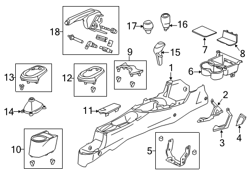 2013 Honda CR-Z Parking Brake Lid, Hand Brake Cover *NH167L* (GRAPHITE BLACK) Diagram for 83442-SZT-G01ZB