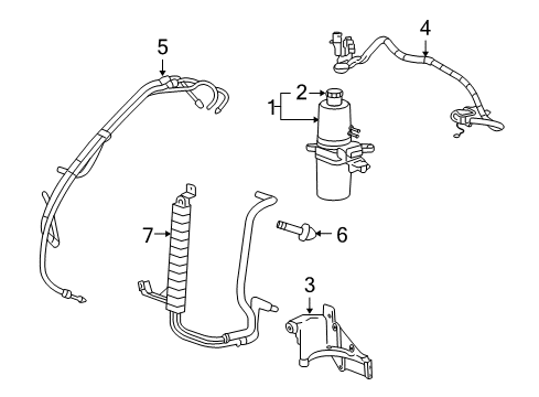 2006 Chevrolet Silverado 1500 P/S Pump & Hoses, Steering Gear & Linkage Outlet Hose Diagram for 15270262