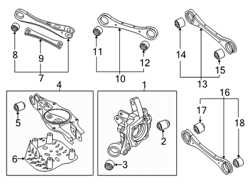 2022 Genesis GV70 Rear Suspension Bolt Diagram for 219202F100