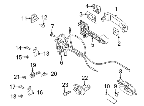 2019 Nissan Titan XD Switches Nut Diagram for 01225-0012U