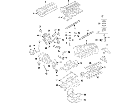 2014 BMW 760Li Engine Parts, Mounts, Cylinder Head & Valves, Camshaft & Timing, Oil Pan, Oil Pump, Crankshaft & Bearings, Pistons, Rings & Bearings Timing Chain Guide Rail Diagram for 11317574338