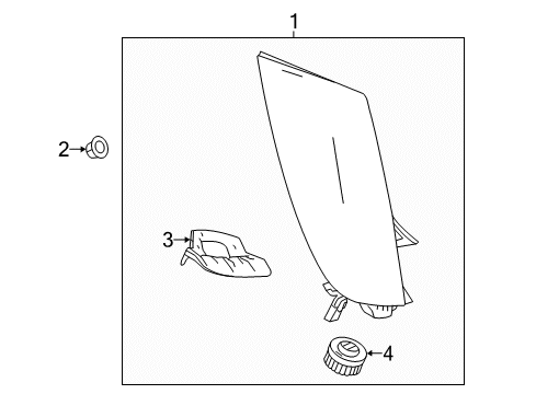 2013 Cadillac XTS Bulbs Tail Lamp Assembly Bracket Diagram for 22782474