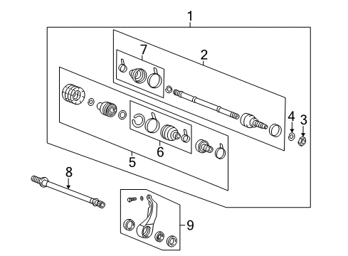 2004 Kia Optima Drive Axles - Front Boot Kit-Front Axle Diagram for 4950838600