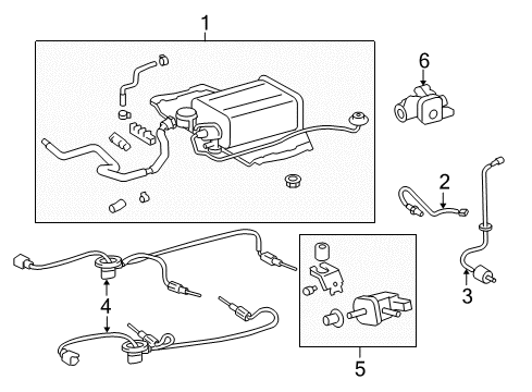 2009 Lexus LS600h Powertrain Control Vapor Canister Diagram for 77740-50141