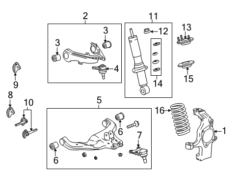 2004 Chevrolet Colorado Front Suspension Components, Lower Control Arm, Upper Control Arm, Stabilizer Bar, Torsion Bar Bushings Diagram for 97245824