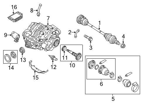 2010 BMW X5 Axle & Differential - Rear Control Unit Qmv Diagram for 33607595847