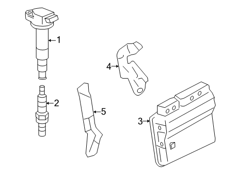 2009 Pontiac Vibe Powertrain Control Ignition Coil Assembly Diagram for 19205439