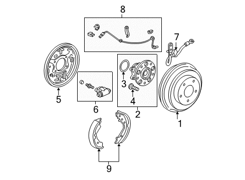 2010 Honda Civic Rear Brakes Hose Set, Rear Brake (Drum) Diagram for 01466-SNA-020