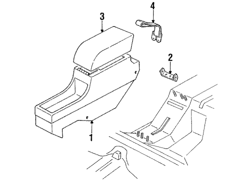 1993 Oldsmobile Cutlass Supreme Rear Console CONSOLE, Floor Console Diagram for 12511266