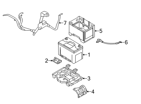 2012 Hyundai Sonata Battery Battery Negative Cable Diagram for 37180-3Q010