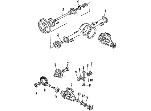 2000 Isuzu Trooper Rear Axle, Differential, Propeller Shaft Cage, Differential Diagram for 8-97182-816-0