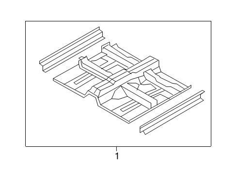 2007 Kia Rondo Pillars, Rocker & Floor - Floor & Rails Panel Complete-Front Floor Diagram for 651001D200