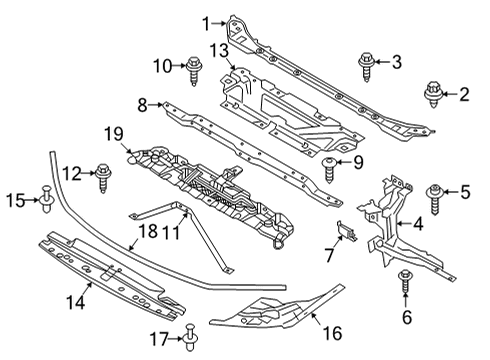 2021 BMW M440i Radiator Support Oval-Head Screw/Washer Assembly Diagram for 07147234925