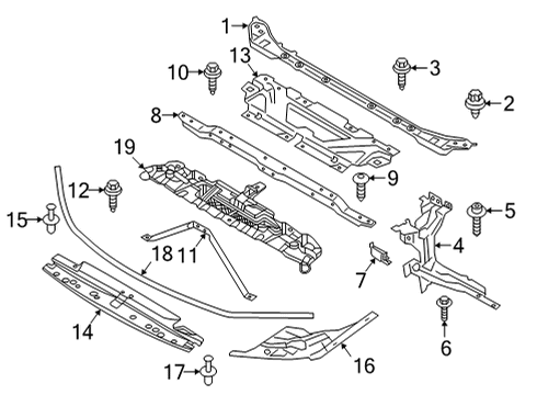 2021 BMW M440i Radiator Support Hex Bolt Diagram for 51649907859