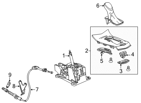 2015 Cadillac ATS Center Console Shift Panel Bracket Diagram for 22909871