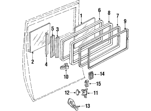 1987 Toyota Van Rear Door Striker Diagram for 69380-89105