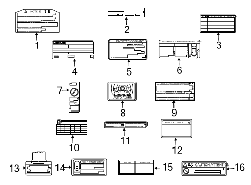 2011 Lexus HS250h Information Labels Label, Tire Pressure Information Diagram for 42661-75060