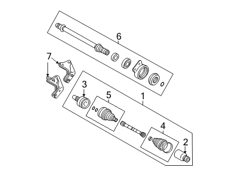 2001 Ford Escape Drive Axles - Front Axle Assembly Diagram for YL8Z-3A427-FE