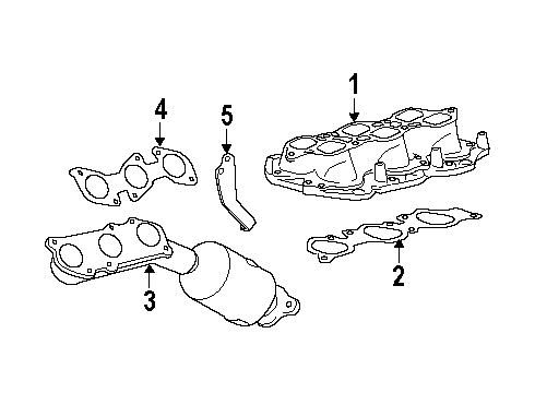 2006 Toyota Tundra Exhaust Manifold Exhaust Manifold Diagram for 17104-50200