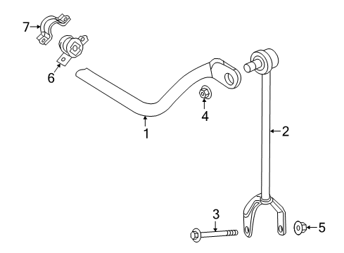 2021 Lexus LS500h Stabilizer Bar & Components - Rear Bush, STABILIZER, RR Diagram for 48818-50100