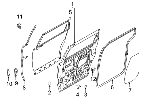 2022 Kia Carnival Door & Components W/STRIP Assembly-Rr Dr A Diagram for 83865R0000