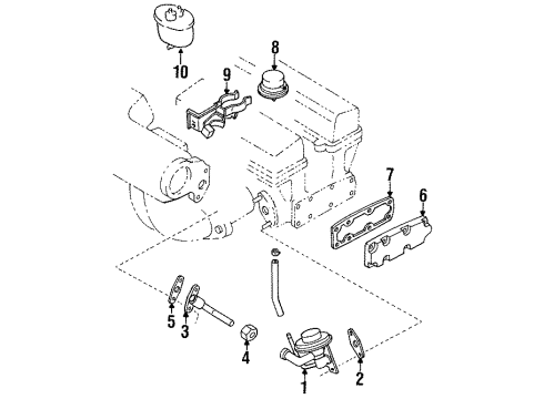 1990 Toyota Cressida EGR System Pipe Sub-Assembly, EGR Diagram for 25601-42010