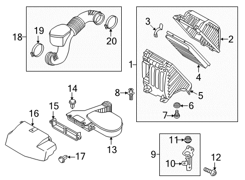 2014 Hyundai Santa Fe Sport Filters Cover-Air Cleaner Diagram for 281114Z250