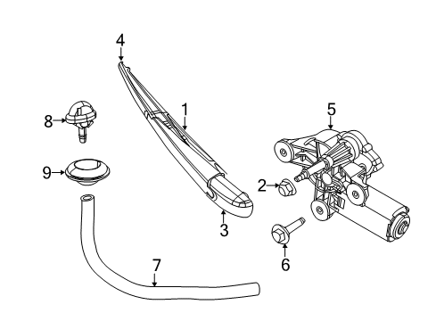 2017 Fiat 500 Lift Gate - Wiper & Washer Components Screw And-HEXAGON Head Diagram for 6104352AA