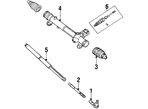 1991 Ford Mustang P/S Pump & Hoses, Steering Gear & Linkage Outer Tie Rod Diagram for FOZZ3A130A