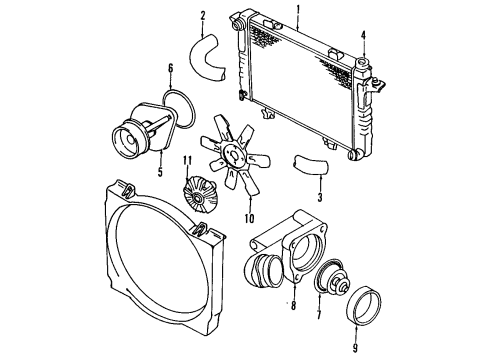 2012 Ram 2500 Cooling System, Radiator, Water Pump, Cooling Fan Fan-Cooling Diagram for 55056937AA