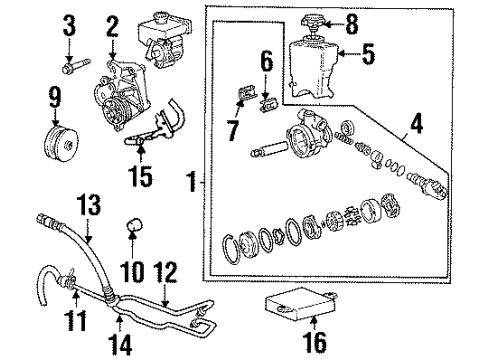 1997 Buick Skylark P/S Pump & Hoses, Steering Gear & Linkage Hose Asm-P/S Gear Outlet *Cooler Pipe Diagram for 26045554
