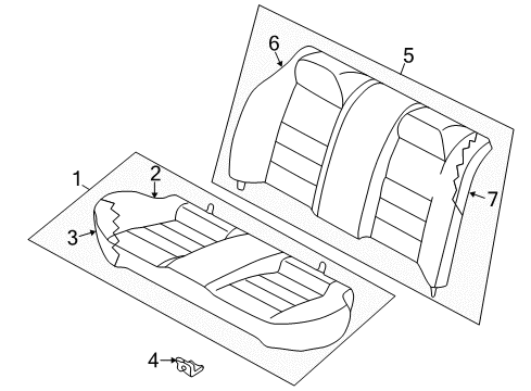 1999 Nissan Altima Rear Seat Components Cushion Assy-Rear Seat Diagram for 88300-9E402