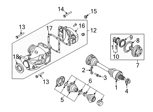 2010 BMW 650i Axle & Differential - Rear Differential Diagram for 33107560615