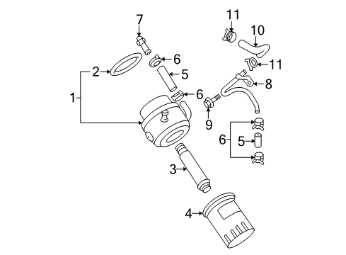 2006 Buick Rendezvous Oil Cooler Oil Cooler Diagram for 12597310