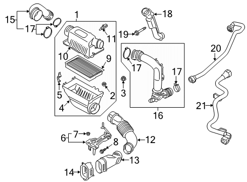 2021 Lincoln Aviator Powertrain Control Lower Oxygen Sensor Diagram for L1MZ-9F472-B