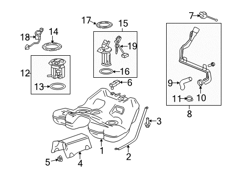 2015 Chevrolet Camaro Senders Fuel Tank Diagram for 22860244