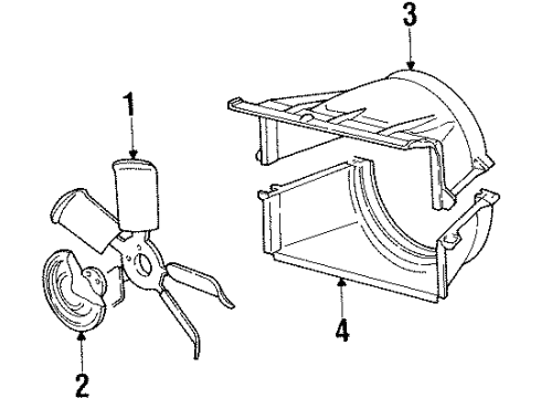 1993 Chevrolet C2500 Cooling System, Radiator, Water Pump, Cooling Fan Shroud-Radiator Fan Lower Diagram for 15697890