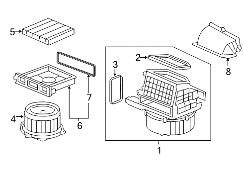 2009 Honda Fit Blower Motor & Fan Motor Assembly, Fan Diagram for 79310-TF0-G01