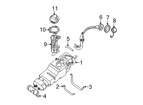 2006 Nissan Titan Fuel Supply Filler Cap Assembly Diagram for 17251-ZH30A