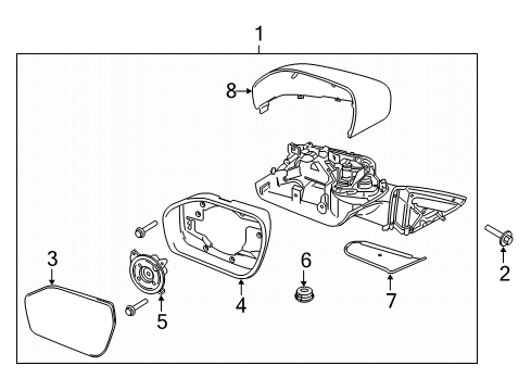 2021 Ford Explorer Mirrors Mirror Outside Diagram for LB5Z-17683-XA