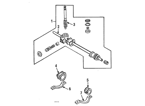 1987 Honda Prelude Steering Gear & Linkage Rack, Steering Diagram for 53427-SB0-043