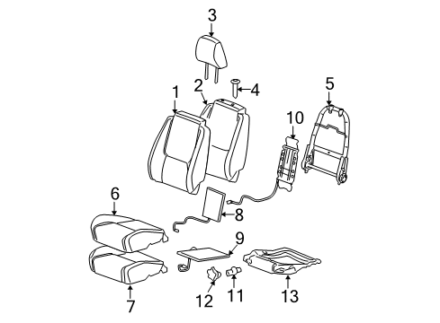 2006 Chevrolet Equinox Heated Seats Pad, Driver Seat Cushion Diagram for 89041752