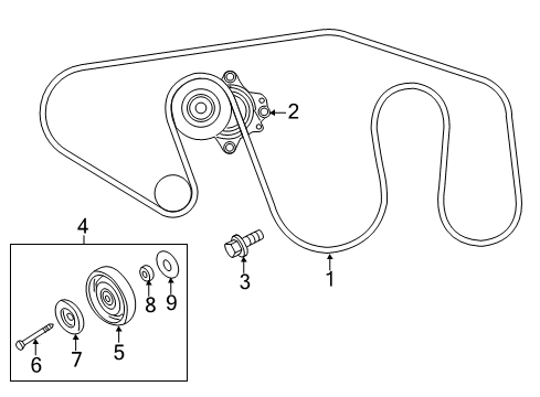 2021 Nissan NV3500 Belts & Pulleys Bolt-FLG, Hex Pp Type 2 9T M10 Diagram for 081B7-0701A